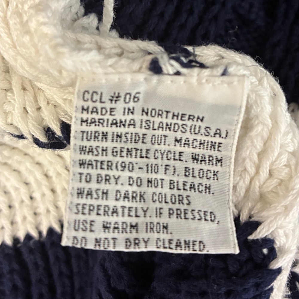 Christian Dior Monsieur‎ Vintage Striped Cable Knit Sweater Mens XL Navy White - Picture 6 of 6